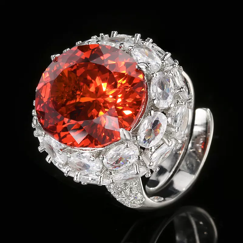 2025新款庄生生珠宝铜底镀金仿真鸟巢切蛋形复古戒指女14*16