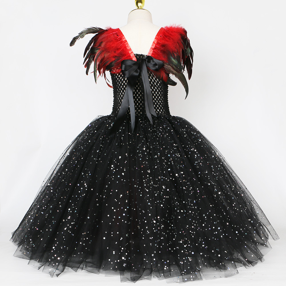 Abbigliamento per bambini Vestito da vampiro e zombie per bambini Costume da cosplay di Halloween per ragazze Vestito da tutù in tulle a rete_voghion.com