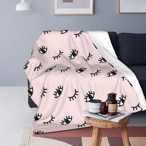 Blanket cartoon eyelashes closed eyes 3D digital print flannel nap blanket air-conditioning blanket
