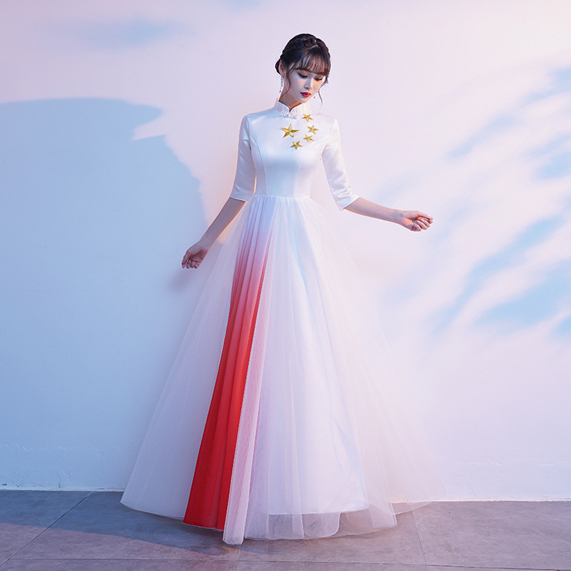 Suit, long skirt, dress, Chinese style, maxi length 5