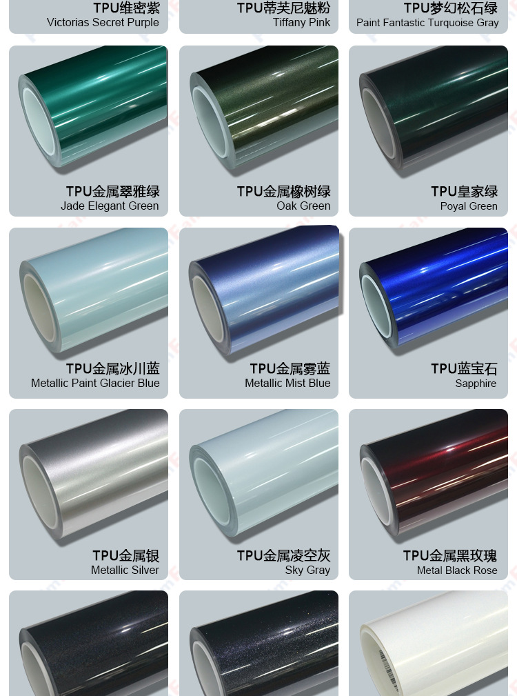 Factory Direct Sales Tpu Matte Color-Changing Film Ppf Frosted Matte Satin Silk Surface Colorful Car Wrap High Stain Resistance Self-Healing