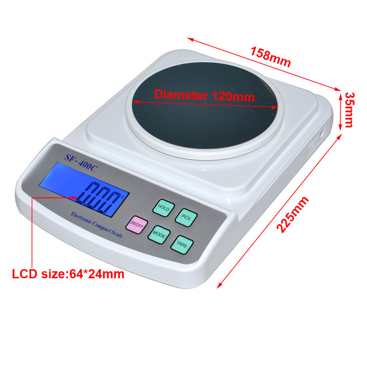 SF-400C electronic scale with windshield, medicinal scale, jewelry scale, household kitchen scale, laboratory electronic balance