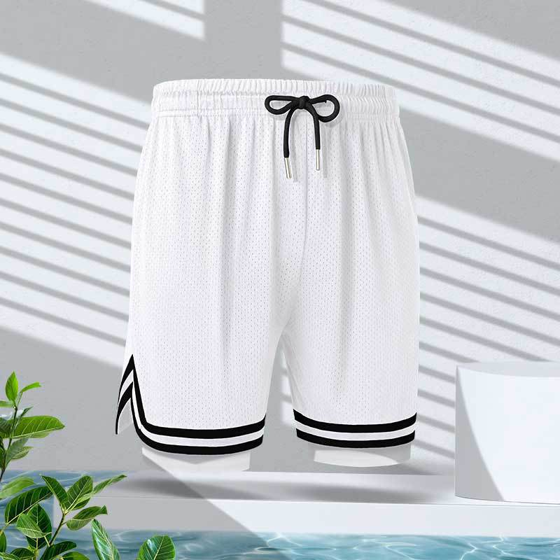 Pantalones cortos de baloncesto estadounidenses para hombres falsos dos piezas entrenamiento deportivo correr hielo secado rápido pantalones de fitness transpirables de verano