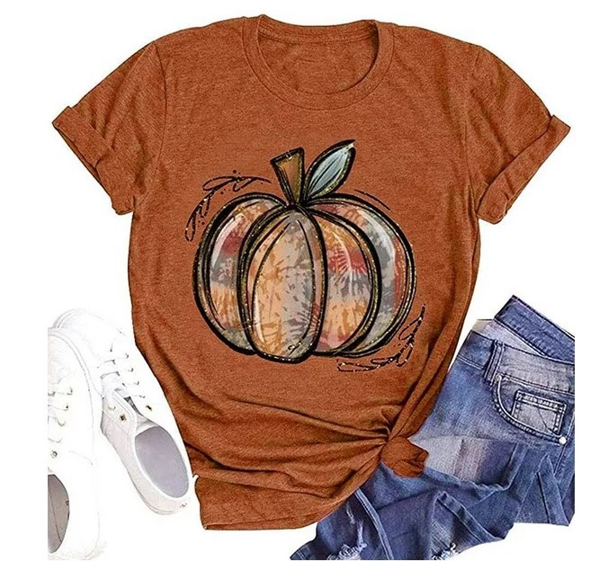 Europa y América nuevos elementos de Halloween Impresión digital manga corta hombres y mujeres Amazon fabricantes suministran 3D camiseta de las mujeres