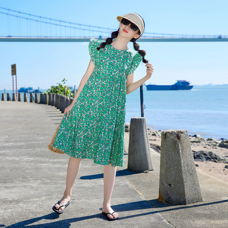 Diseño original vestido de las niñas de Corea del Sur ropa los niños verano nuevo 2024 niños verano poco vuelo princesa vestido
