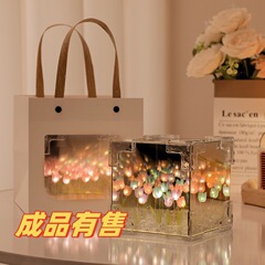 チューリップの花の海の魔方陣型ナイトライト、手作りDIY素材、完成品、誕生日プレゼント、卒業祝いの卸売