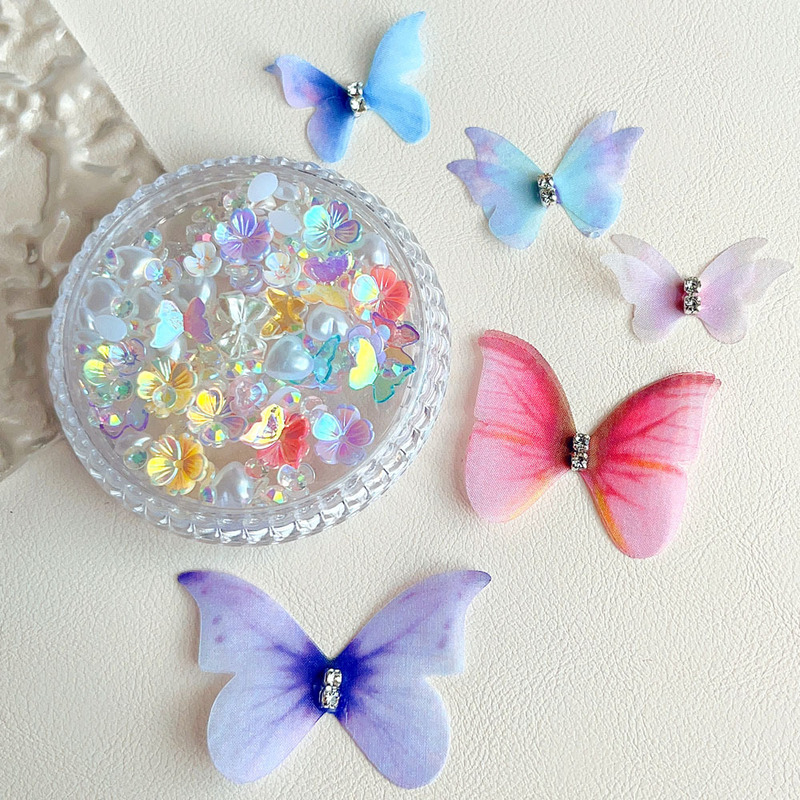 Antique butterfly material Children's Day stage makeup accessories manicure accessories children's beauty Diamond stickers face stickers