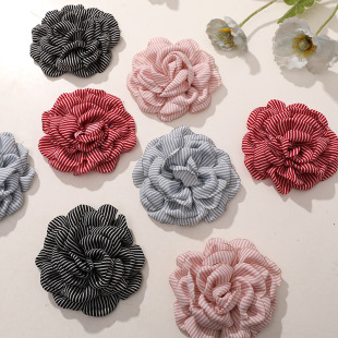 Korean gentle lazy wind multi-layer fabric striped flowers diy handmade hairpin hair accessories women's clothing accessories wholesale