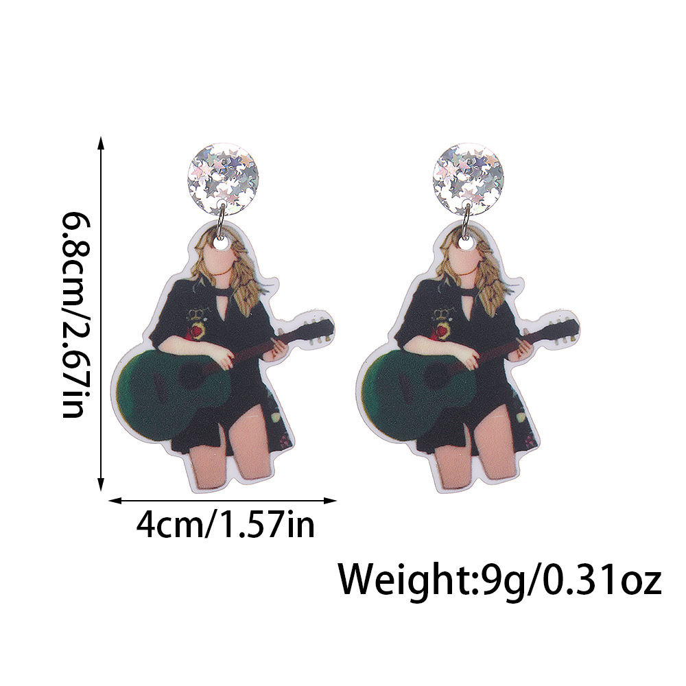 1 Pair Quantity Holiday, Daily Occasion 1 Pair Cute Human Arylic Drop Earrings