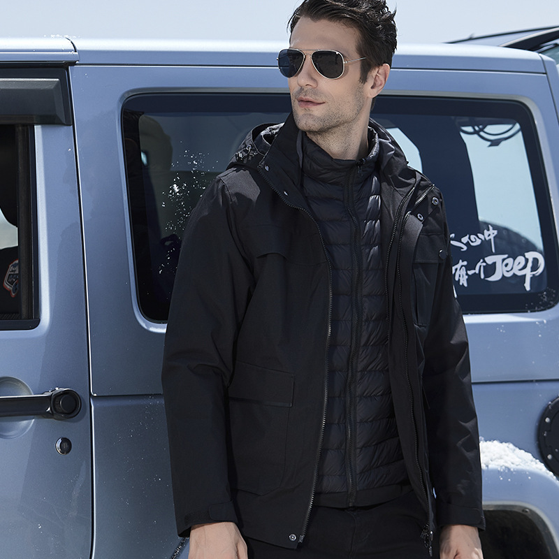 Camouflage Combat Jacket Women 2023 Spring and Autumn Three-in-One Detachable Warm Waterproof Windproof Mountain Climbing Coat Two-Piece Set Men 