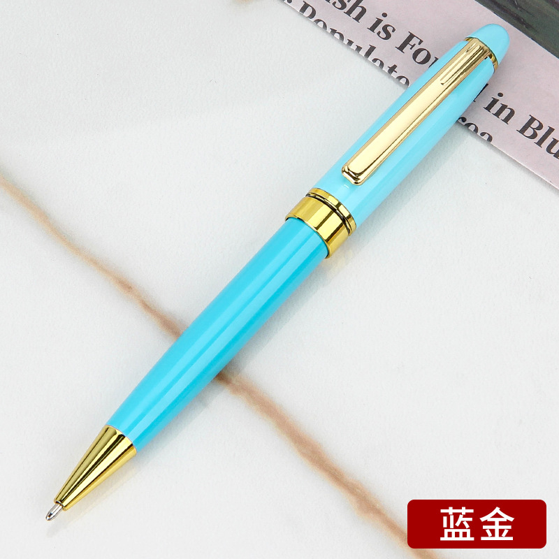 Bolígrafo giratorio aceitoso de metal 1,0, exportación de alta gama, publicidad, regalo de oficina, impresión y grabado de logotipo, bolígrafo personalizado de negocios