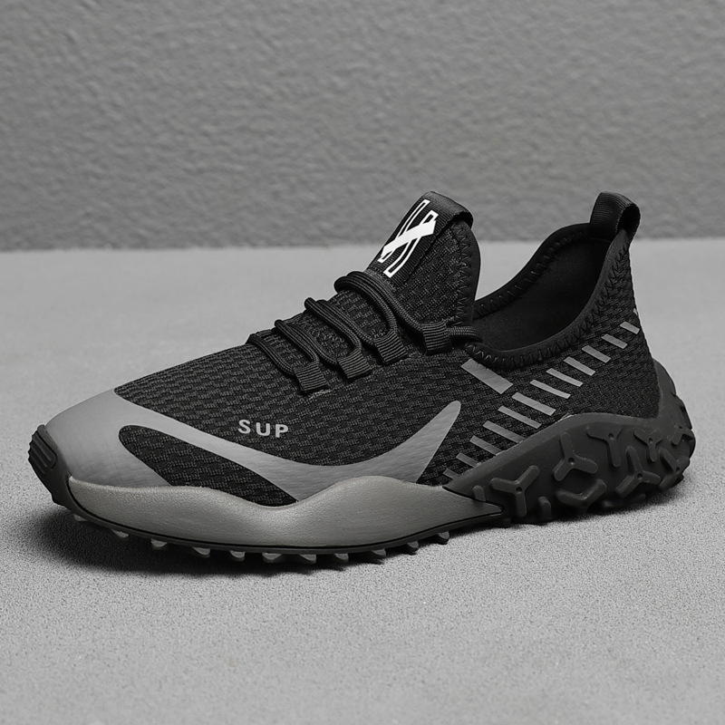 남자 신발 여름 새로운 경량 탈취제 플라이 짠 메쉬 운동화 남자의 부드러운 단독 미끄럼 방지 한국 스타일 유행 캐주얼 메쉬 신발