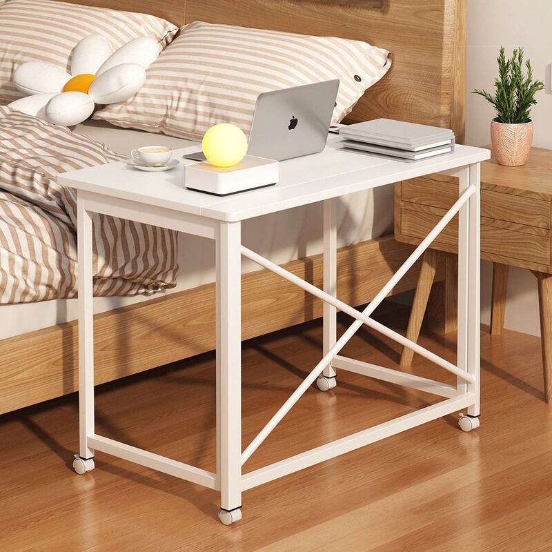 Movable folding table, wall-mounted for concealed storage behind the door, ideal for bedside use, lazy studying, working, and watching TV – a multifunctional folding table