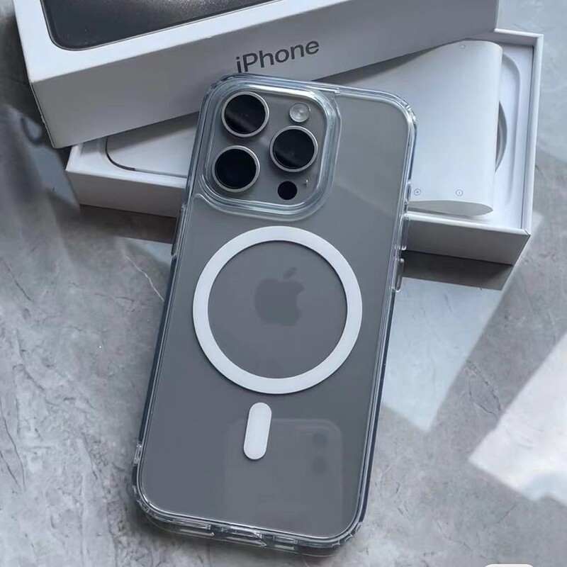Apple 17 Mobile Phone Case Iphone16 Transparent Magnetic Case Magsafe All-Inclusive Lens Protective Case 17Pro Hard Case