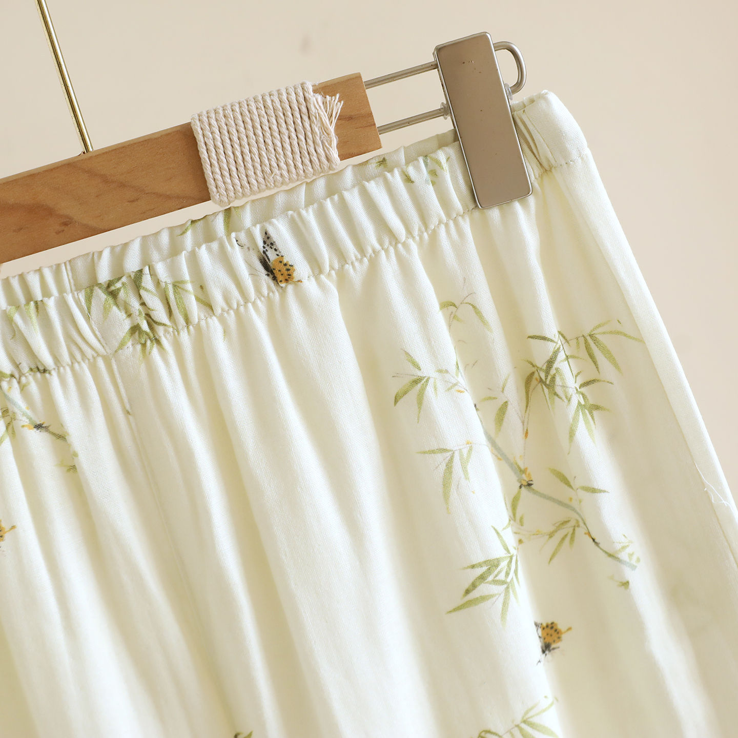 2026 Frühjahr/Sommer Neues Damen-Pyjama-Set 100% Baumwollgaze Chinesischer Stil Rundhals Dünne Ärmel Lange Hose Lose Hauskleidung – Detail 18