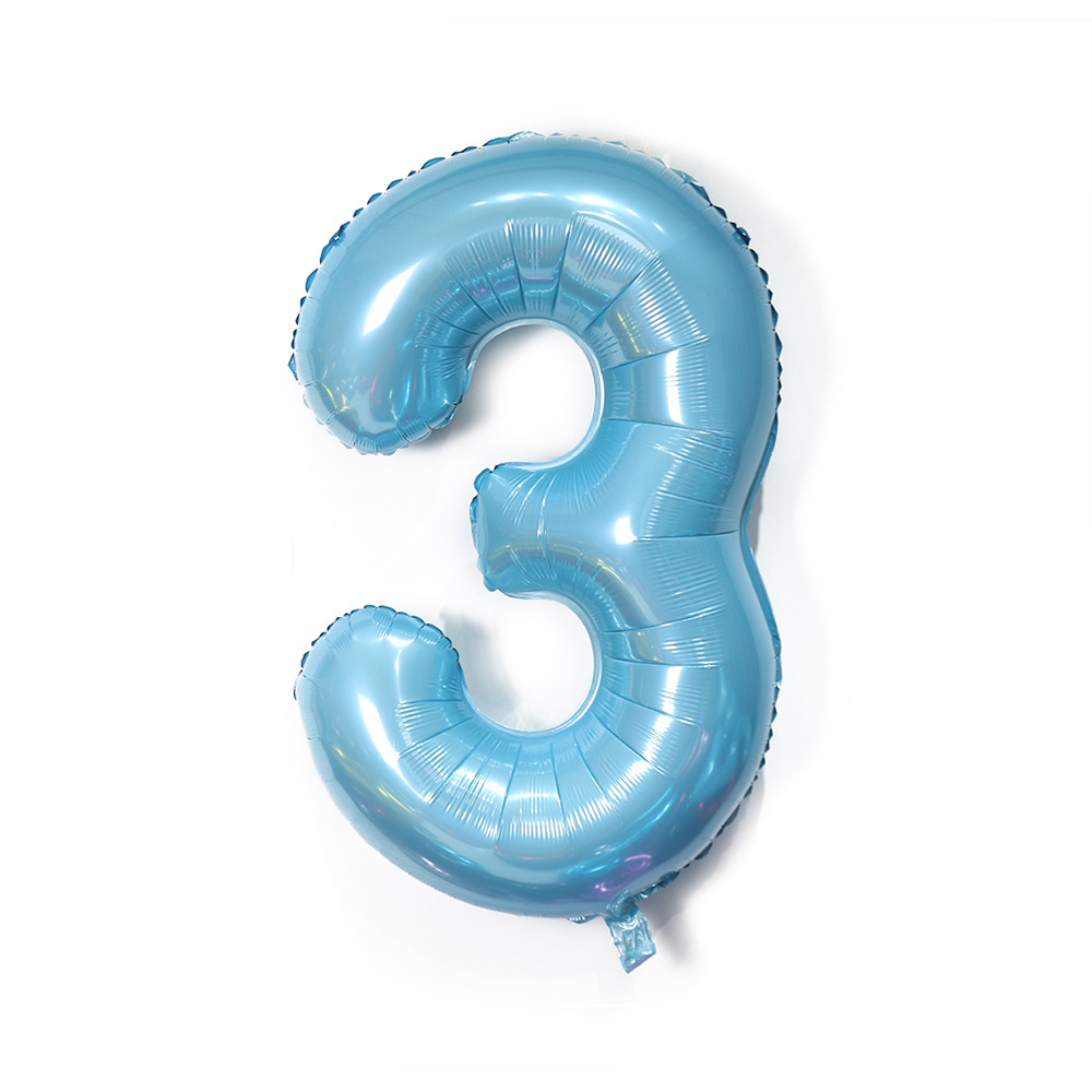 Number, Candy Pattern Pink, Blue Color Birthday Number Candy Aluminum Aluminum Film Birthday Balloon Ball Party Supplies Balloons