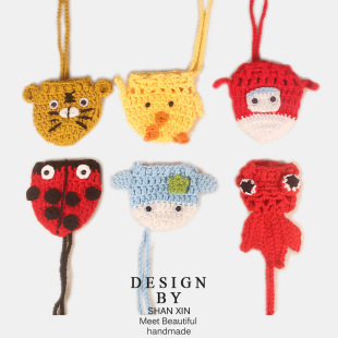 Hand-woven wool egg bag long summer Dragon Boat Festival Children's Day hanging neck egg net small animal cartoon egg pocket egg cover wholesale