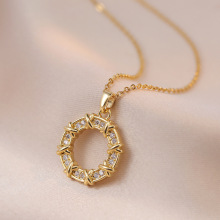 项链女 日韩风网红韩国新款潮小众锆石甜甜圈ins风气质钛钢项链