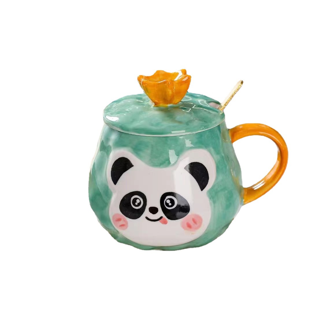 Creativa Corona de cerámica taza linda chica pareja Taza agua pintada a mano dibujos animados práctico regalo al por mayor