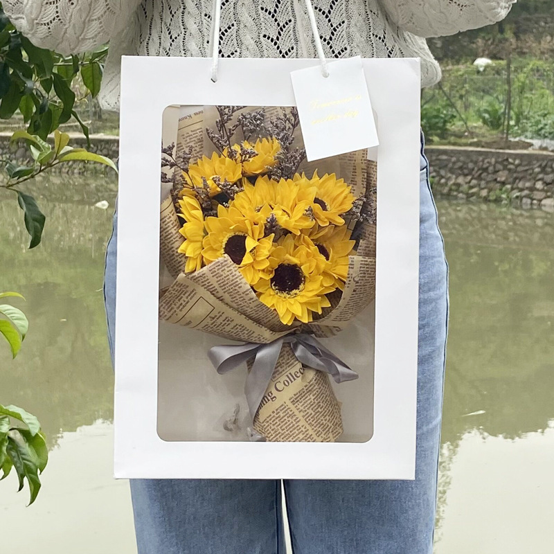 文艺向日葵干花花束生日送同学朋友毕业情人节母亲礼物太阳花礼盒|ms