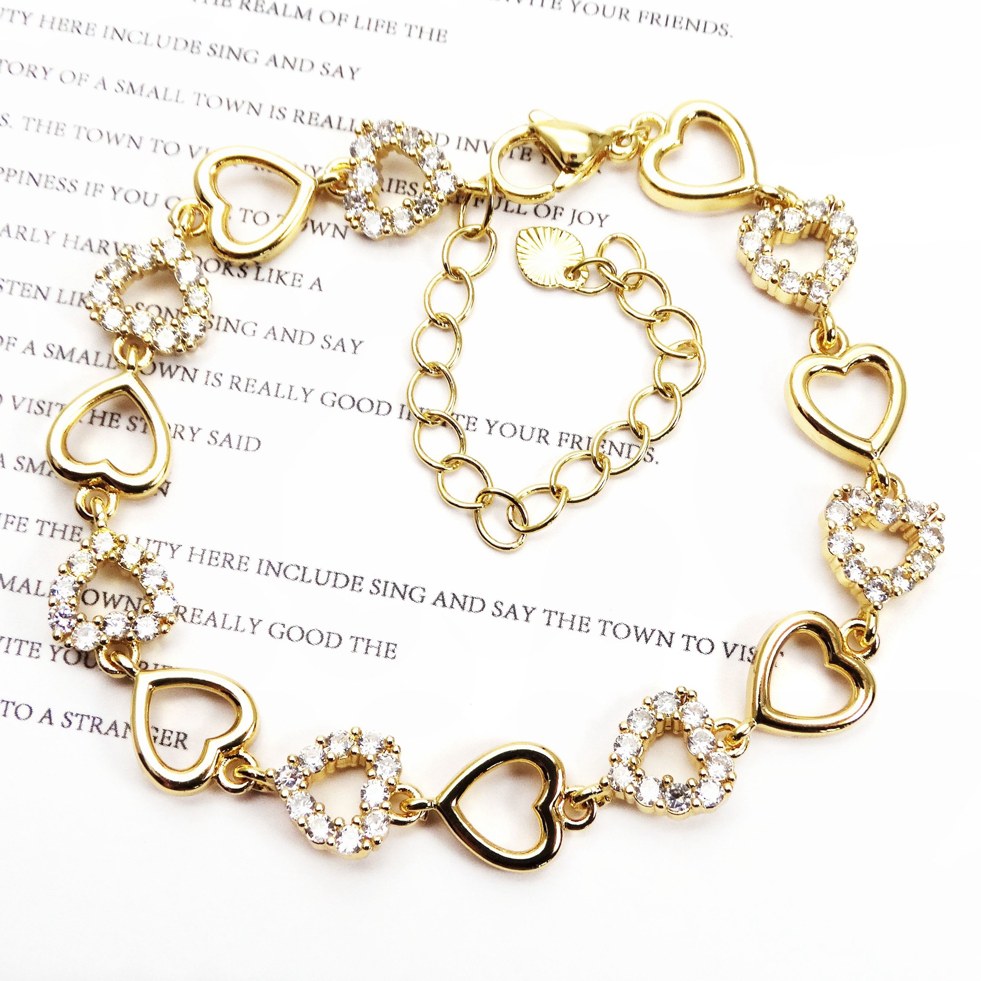 1 Piece Quantity Heart Shape Copper Sweet Simple Style Copper Bracelets