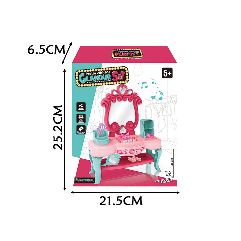 Amazonas para niños en casa princesa tocador juguetes de simulación de luces joyas para niñas maquillaje juguetes de vestir