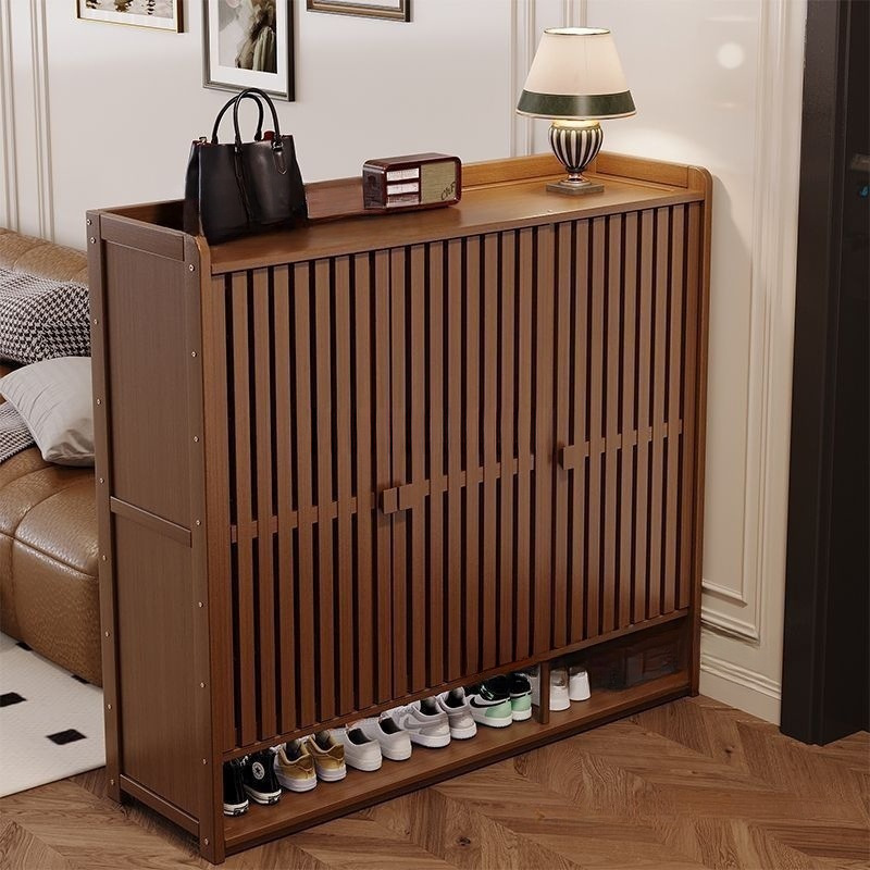 Shoe Cabinet for Home Entrance Multi-Layer Solid Wood Bamboo Shoe Rack New Popular Model Entry Door Entrance Integrated Shoe Cabinet Storage Rack