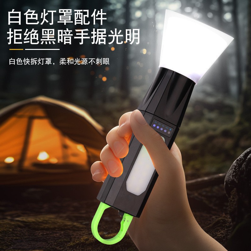 야외 캠핑 빛 태양 이중 충전식 핸드 헬드 손전등 라이트를 타고 가정용 충전식 장거리 탐조등