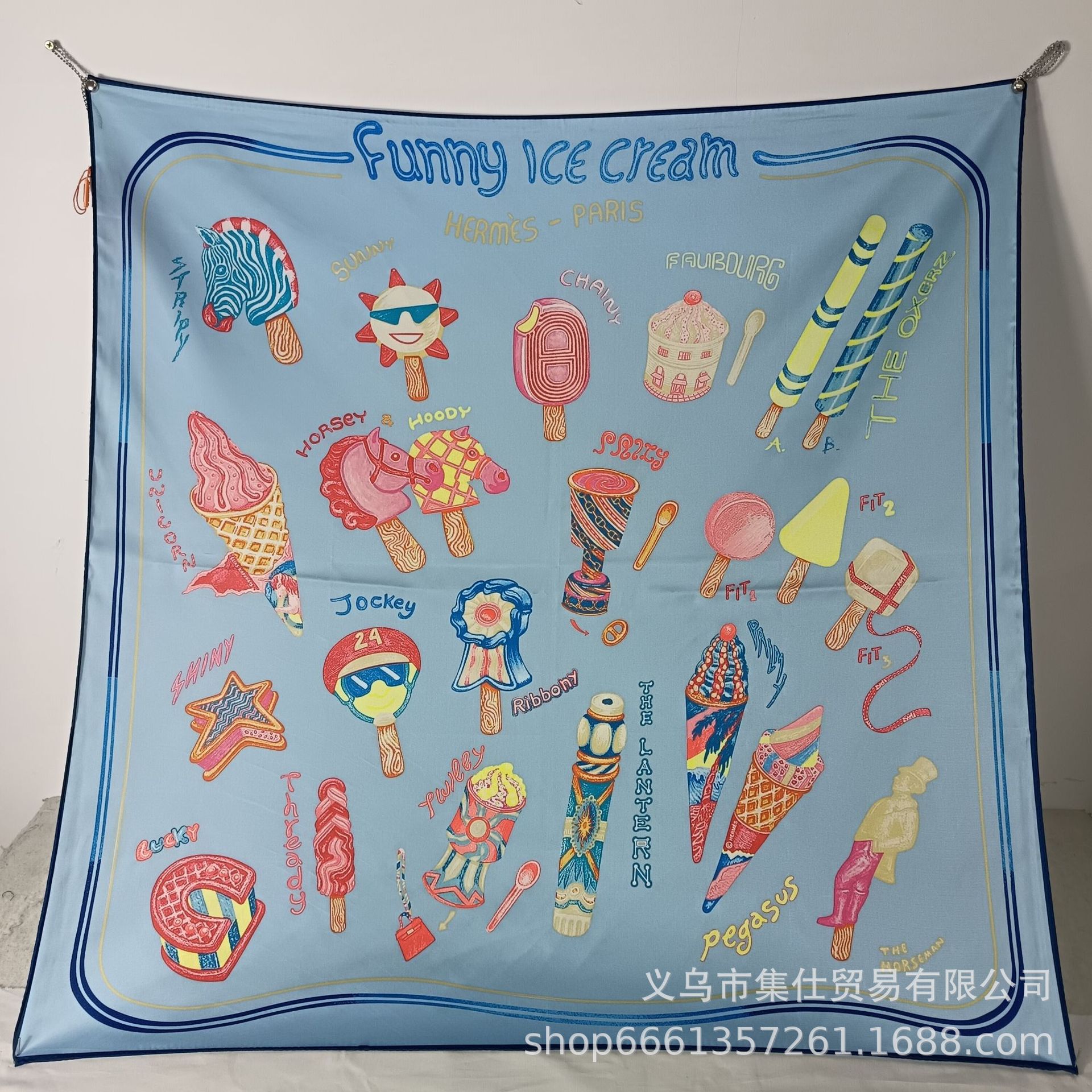 Bufandas de seda de moda europeas y americanas transfronterizas bufandas elegantes de alta calidad lujosas impresión de letras de seda impresión caliente en el extranjero