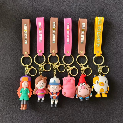 Creative Cartoon Figurine Keychain for New Cross-Border Strange Town, Cute Schoolbag Key Holder, Gift for Wholesale