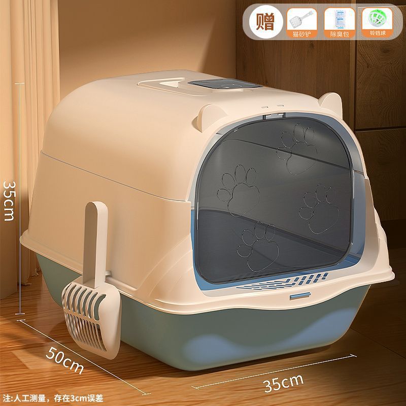 Bacina de arena para gatos totalmente cerrada inodoro para gatos super grande anti-derrames tipo cajón de arena para gatos anti-odorante para artículos para gatos