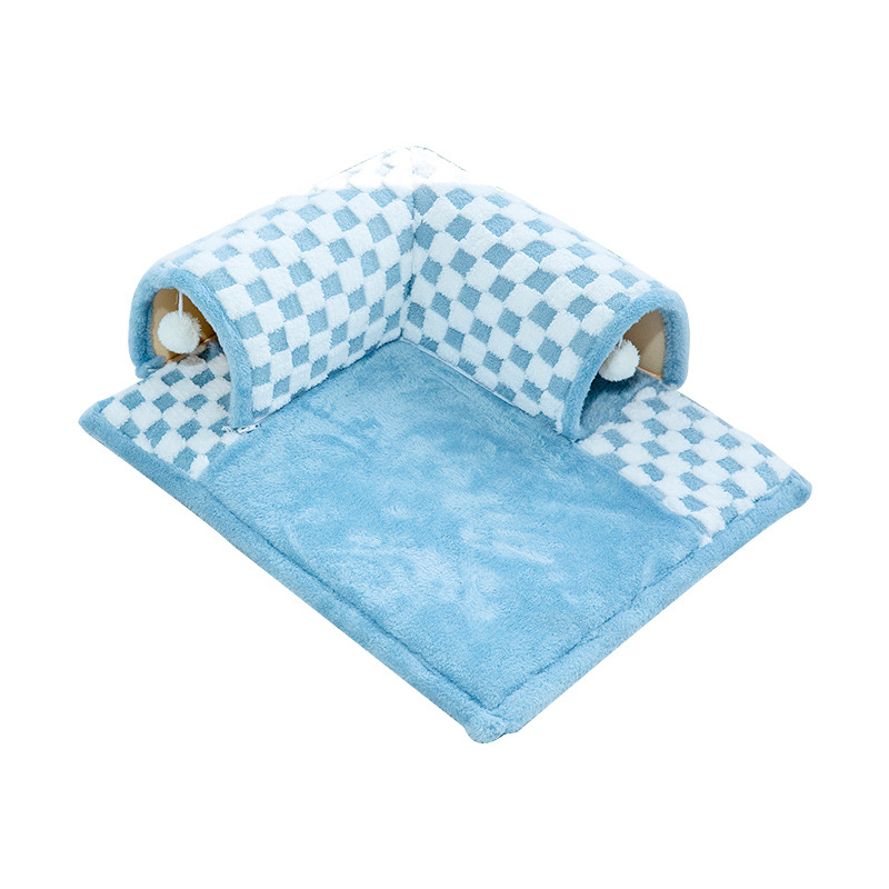 Nido de gato nido de perro otoño e invierno cálido túnel nido de gato nido jugable dormir