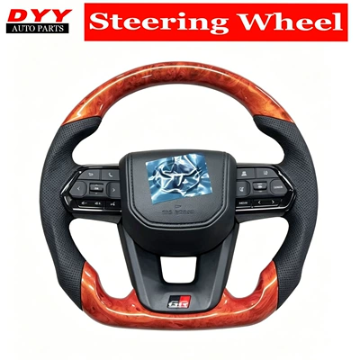 Suitable for Toyota LC300, Alphard 80 series, Hilux, Land Cruiser, Crown, wood grain steering wheel