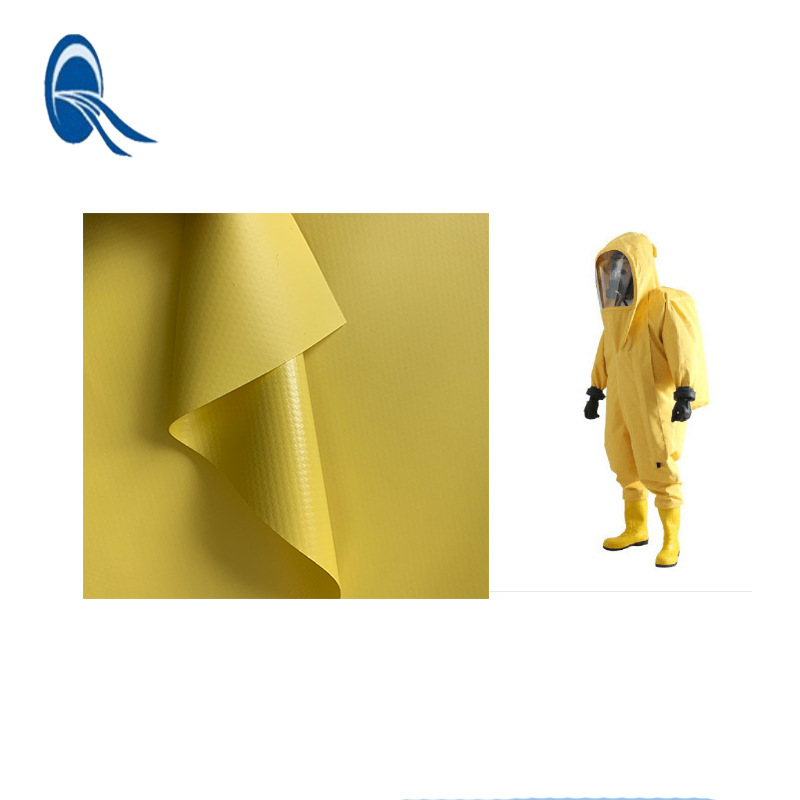 550克阻燃防化学腐蚀PVC夹网布 化学防化服面料