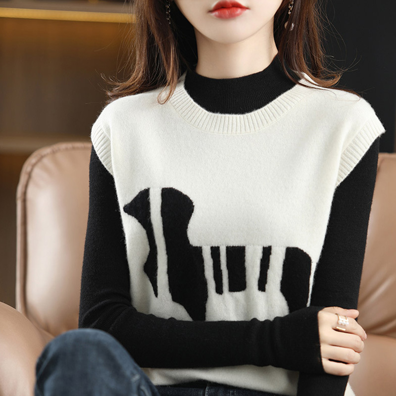 Apilado Chaleco de punto las mujeres sin mangas suelta chaleco primavera y otoño 2024 nuevo estilo preppy suéter chaleco exterior superior image 4