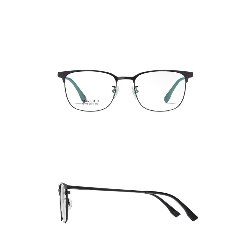 Nuevas gafas de titanio puro con galvanoplastia ip F51113 Las gafas de hombre con montura cuadrada de negocios de moda se pueden equipar con gafas planas de miopía