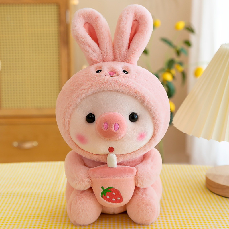 Cochon lapin rose [25cm] / Poupée de mariage