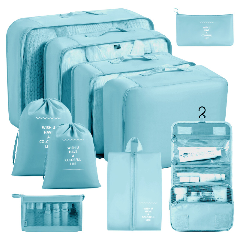 Bolsa de almacenamiento de viaje transfronterizo de ocho piezas Bolsa de almacenamiento de viaje de negocios Bolsa de almacenamiento de gran capacidad Bolsa de almacenamiento de viaje impermeable