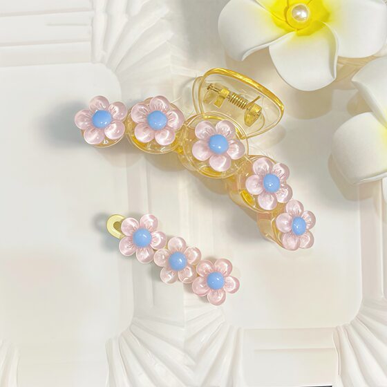 New Children's Dopamine Duckbill Clip Cute Sweet Flower Grab Clip No Hair Shark Clip Side Hair Accessories Headwear