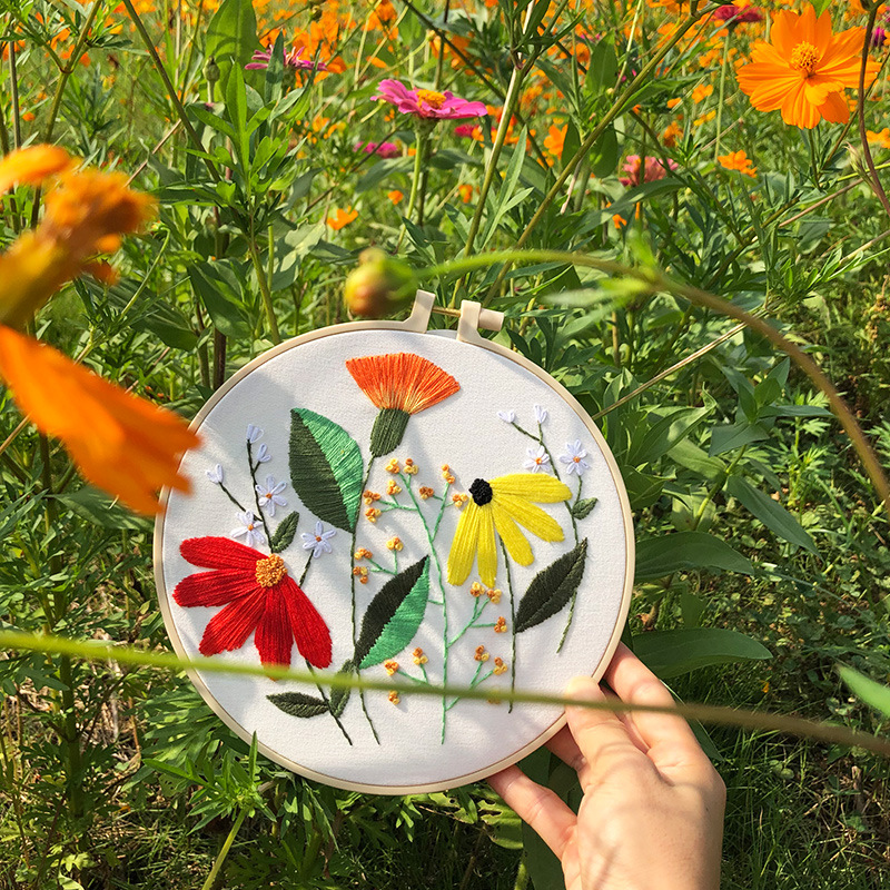 Nuevos productos bordados DIY bordado a mano material de tela paquete de fabricación creativa transfronteriza venta directa spot