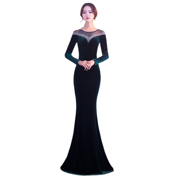 Fitted long sexy elegant evening dress