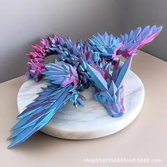 【源工場】3Dプリント可動式ドラゴン関節置物、ネットで話題のクリエイティブフィギュア、翼が動くドラゴン型