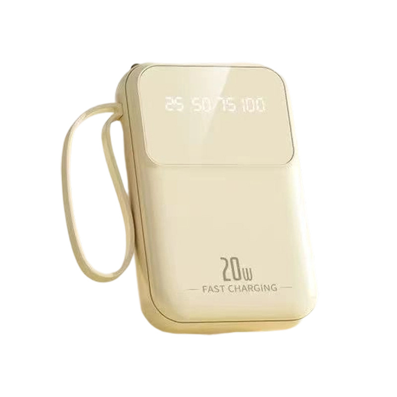 Pantalla digital inteligente con cuatro líneas de mini dibujos animados de color sólido lindo tesoro de carga portátil al aire libre fuente de alimentación móvil en stock