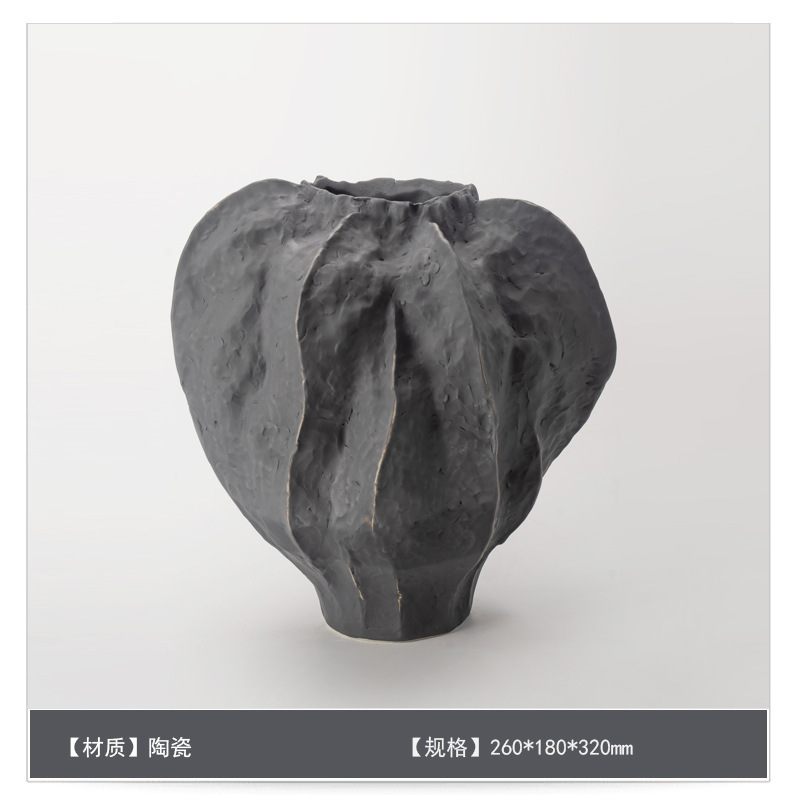 中世スタイルのセラミックフラワー花瓶装飾アートB&Bモデルルームゲストテーブルハイエンドフラワーアレンジメント装飾|undefined
