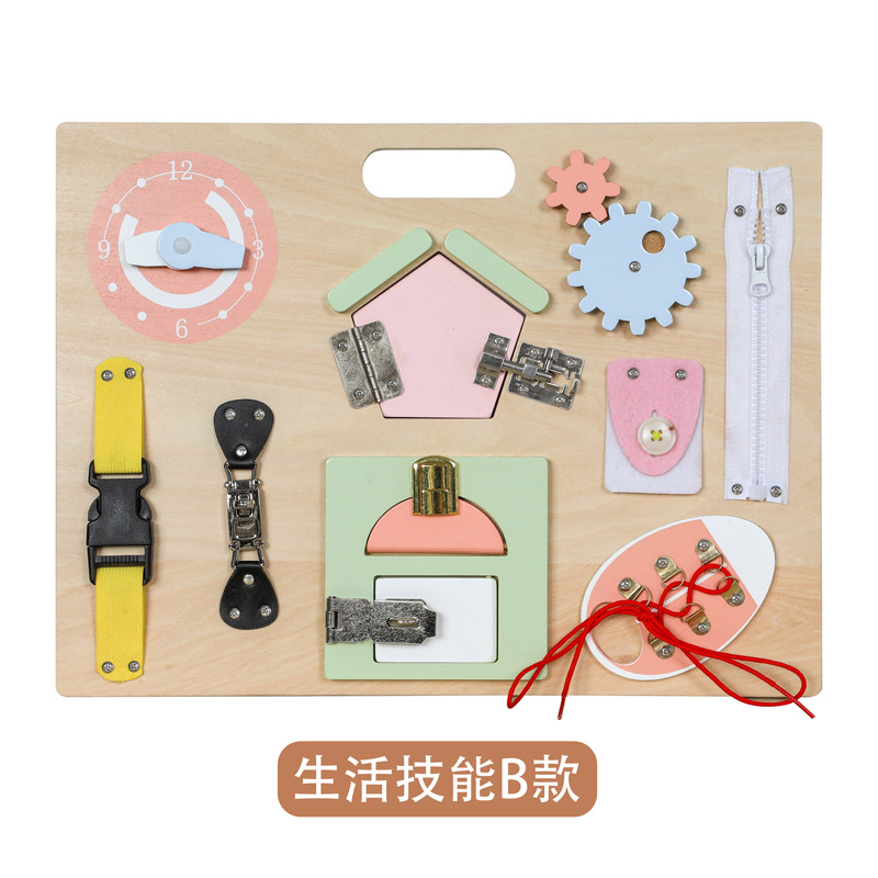 Tablero de actividades Montessori para niños pequeños: volante de coche para el aprendizaje temprano, simulación de conducción, rompecabezas para abrir cerraduras