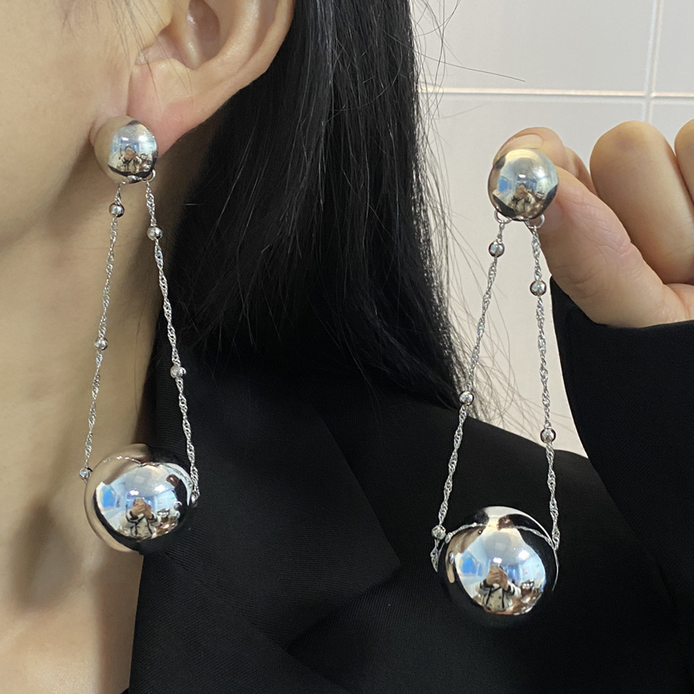 925 Sterling Silver Ear Needle Material 1 Pair Vintage Style Classic Style Round Solid Color Alloy Drop Earrings