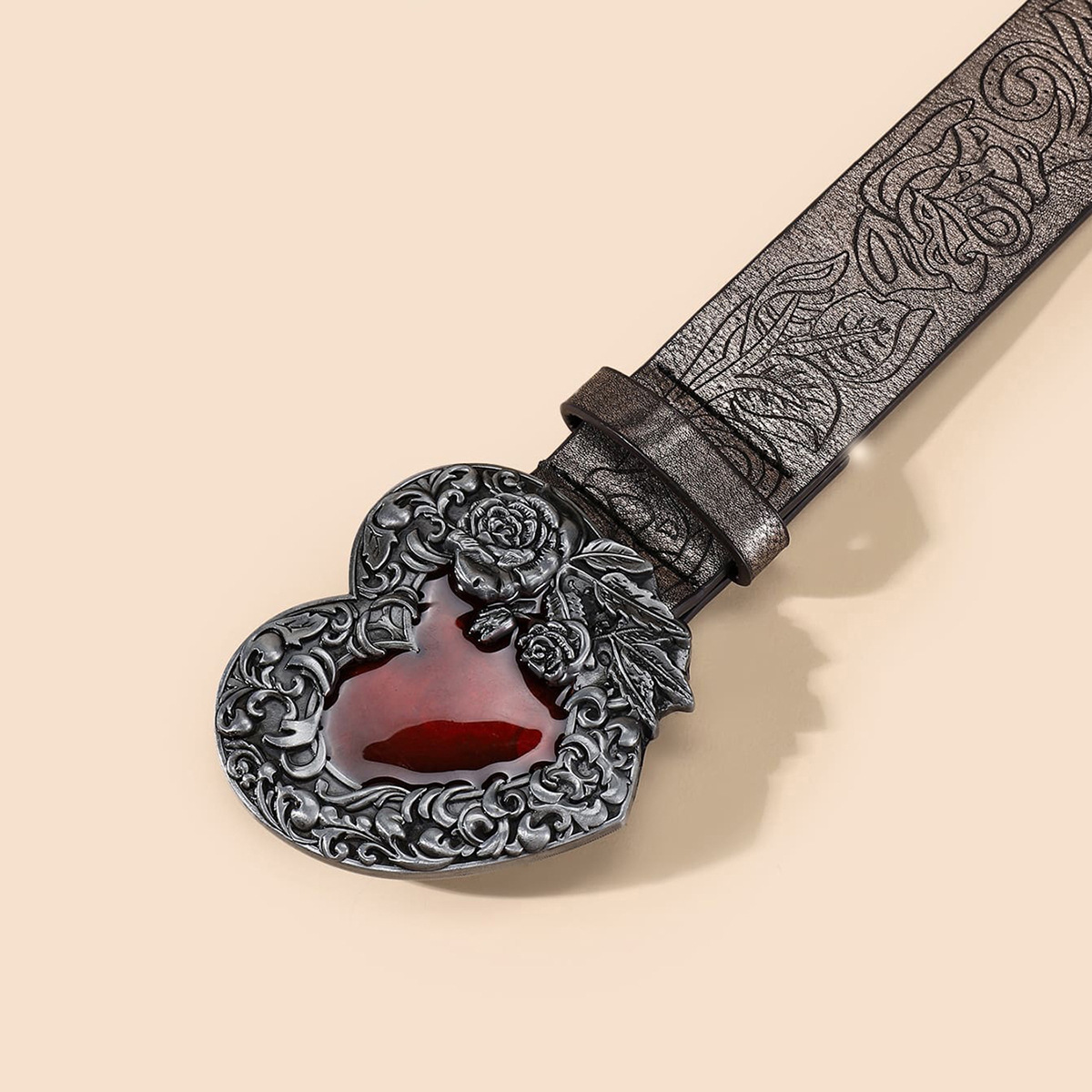 200g Weight Belt Classification 1 Piece Quantity Holiday, Daily Occasion Pu Leather, Alloy Material Heart Shape Pattern Women's Gender Cartoon Style, Sweet, Simple Style Style Cartoon Style Sweet Simple Style Heart Shape Pu Leather Alloy Women's Leather Belts 4