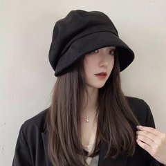 网红秋冬新款帽子女时尚百搭麂皮绒冷帽显脸小八角帽日系渔夫帽