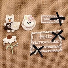 クリエイティブ手作り真珠網糸底標灯籠花シール飾りdiy児童靴帽子靴下服装装飾補助材料