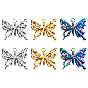 304 stainless steel butterfly jewelry accessories sweet butterfly accessories DIY handmade jewelry necklace vacuum 18k plating